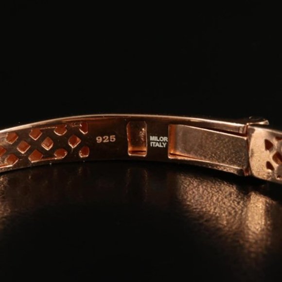 Sterling Turquoise and Cubic Zirconia Cuff - Picture 3 of 4